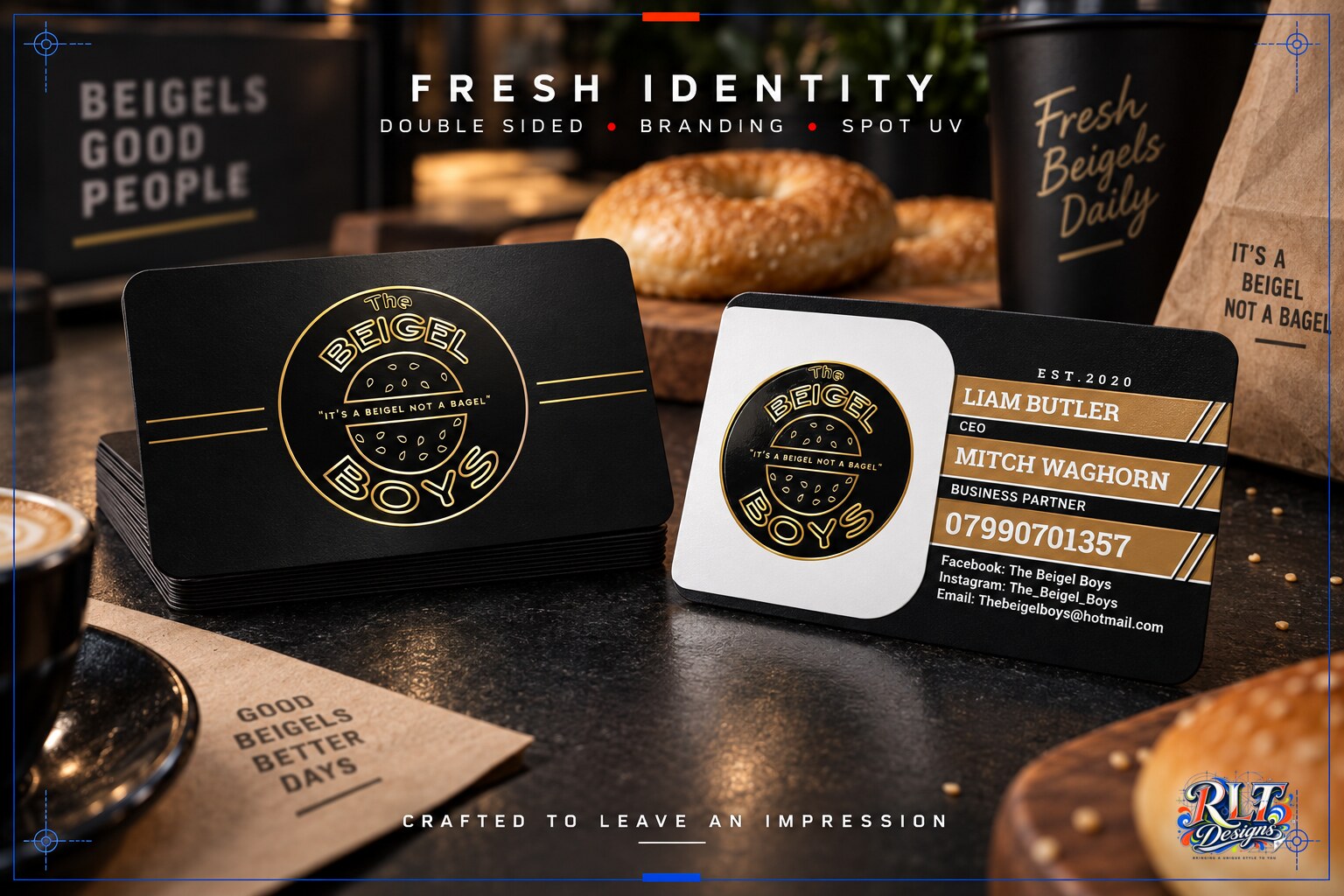 The Beigel Boys Double Sided Business Cards — cover